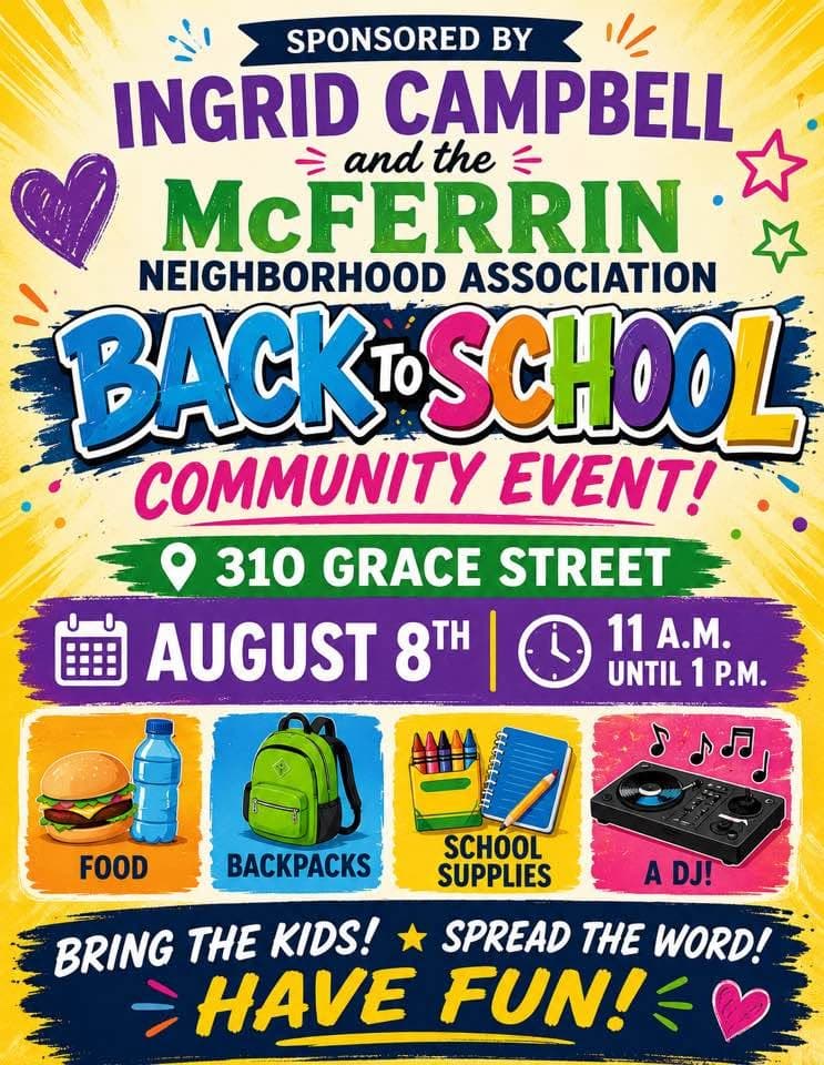 Back to School Community Event flyer
